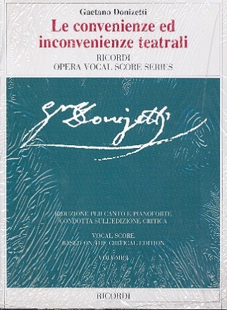 Le convenienze ed inconvienze teatrali vocal score Volume 1 & 2