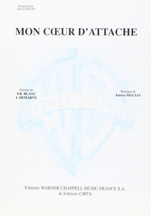Enrico Macias, Mon Coeur D'Attache Vocal and Piano Buch