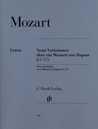 9 Variationen �ber ein Menuett von Duport KV573 f�r Klavier