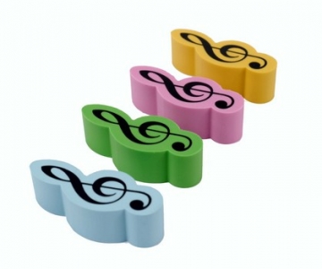 Radiergummi Violinschlssel 4 x 1,7 cm (Set mit 4 Stck)