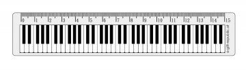 Lineal Tastatur 15 cm transparent