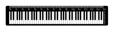 Lineal Tastatur 15 cm schwarz