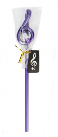 Bleistift Form Violinschlssel violett Holz 24 cm