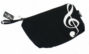 Etui Violinschlssel schwarz mit Innenfutter 24 x 14 x 3,5 cm mit Schlaufe