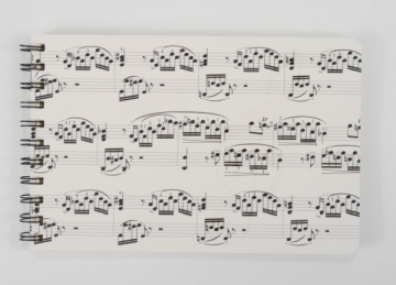 Spiral-Notizbuch Sheet Music wei/schwarz A5 / 96 Blatt (192 Seiten)(Querformat)