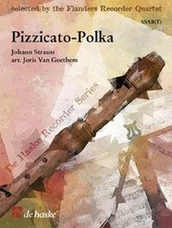 Pizzicato-Polka fr 4 Blockflten (SSAB),  Partitur und Stimmen