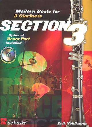 Section 3 (+CD) fr 3 Klarinetten, Drumset ad lib Partitur und Stimmen