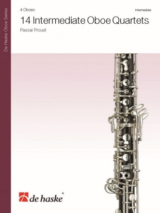 14 intermediate Oboe Quartets for 4 oboes score and parts