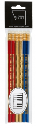 Bleistiftset Violinschlssel bunt (6 Stk) 5,5x25cm