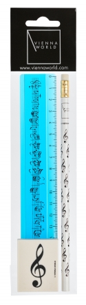 Schreibset Violinschlssel blau 3-tlg 5,5x25cm