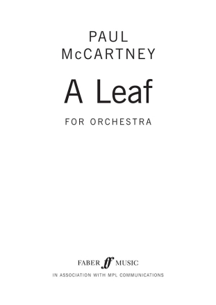 Leaf, A (orchestral version)  Scores