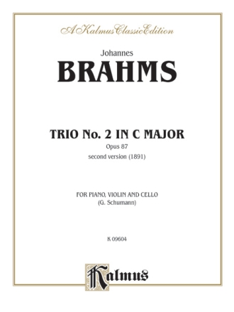 Brahms Trio In C Major Op 87 Pa  Kalmus Classic Series