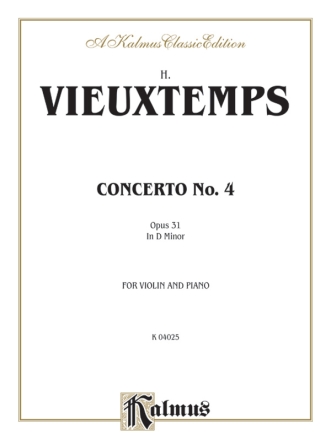Vieuxtemps Violin Conc. No. 4  V  Kalmus Classic Series