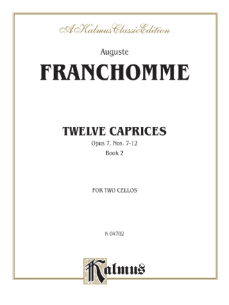Franchomme 12 Caprices Bk 2 2-Cl  Kalmus Classic Series