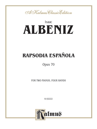 Rapsodia espanola op.70 for Piano and Orchestra for 2 pianos 4 hands score