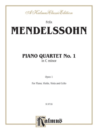 Mendelssohn Piano Quartets Op 1  Kalmus Classic Series