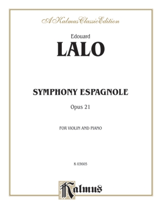 Symphony espagnole op.21 for Violin and Orchestra for violin and piano