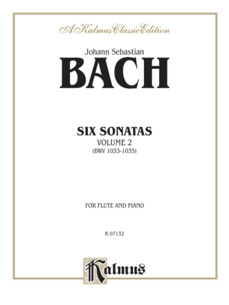 Bach 6 Sonatas V.2 Fl & Pa  Kalmus Classic Series