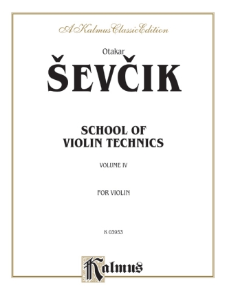 Sevcik School Violin Tech. Iv  V  Kalmus Classic Series
