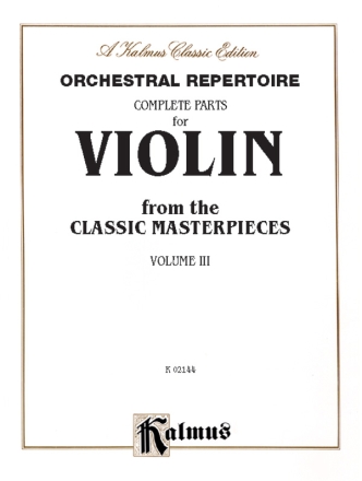 Violin Masterpieces Vol 3  Kalmus Classic Series