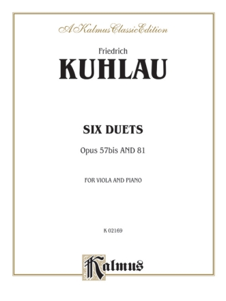 Kuhlau 6 Duets For 2 Fl Op 57/81  Kalmus Classic Series