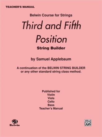 Applebaum, Samuel3rd & 5th Position Studies. Teachers man Violin teaching