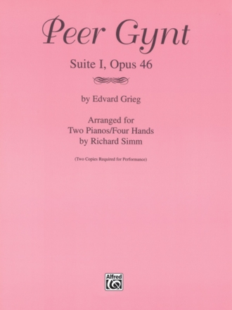 Peer Gynt Suite I, op.46 for two pianos/four hands score