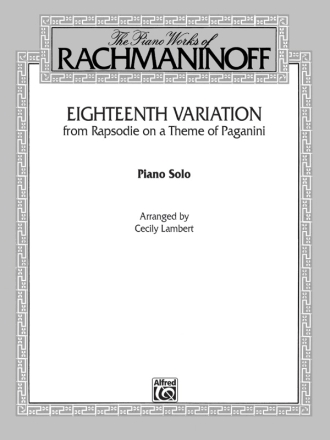 Rachmaninov arr Lambert, CEighteenth Variation (Paganini) (piano) Piano Solo