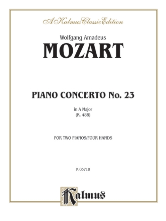 Concerto A major no.23 KV488 for piano and orchestra for 2 pianos 4 hands