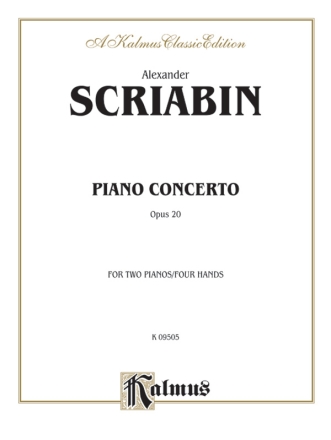 Concerto op.20 for Piano and Orchestra for 2 pianos 4 hands score,  reprint