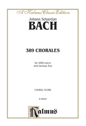 Bach 389 4 Part Chorales       V  Kalmus Classic Series