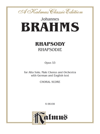 Brahms Alto Rhapsody           V  Kalmus Classic Series