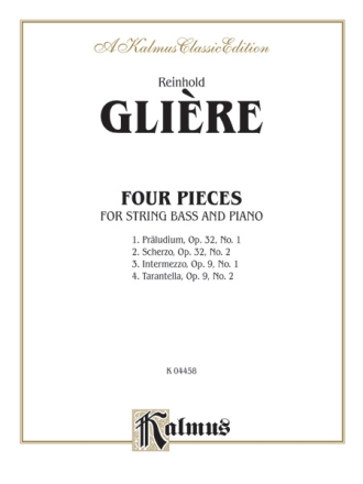 Gliere 4 Pieces Bass & Pa. Stb  Kalmus Classic Series