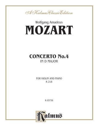 Mozart Violin Conc. No.4,K218  V  Kalmus Classic Series