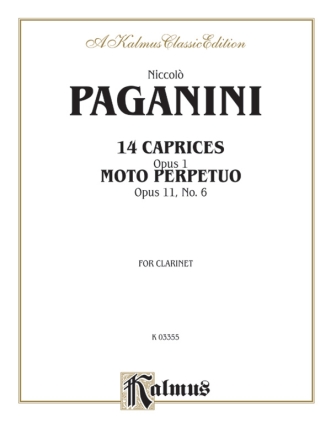 Paganini 14 Cap.Op.1 &Op.11/6  C  Kalmus Classic Series