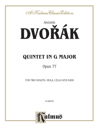 Dvorak Quintet G Major Op 77  Pa  Kalmus Classic Series