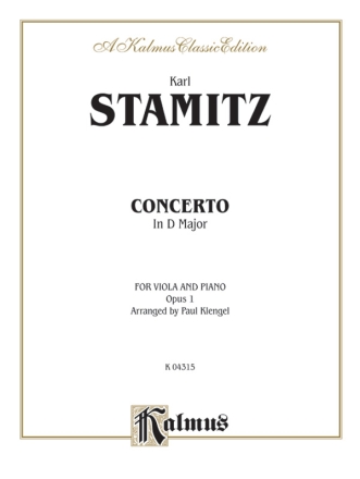 Stamitz Concert D Major Op. 1  V  Kalmus Classic Series