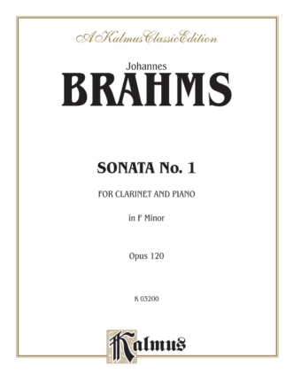 Brahms Sonata No. 1, Op. 120   C  Kalmus Classic Series