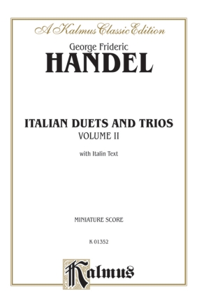 Handel Ital. Duets & Trios Ed. 2  Kalmus Classic Series