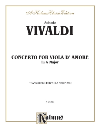 Concerto in G Major for viola d'amore and orchestra for viola and piano