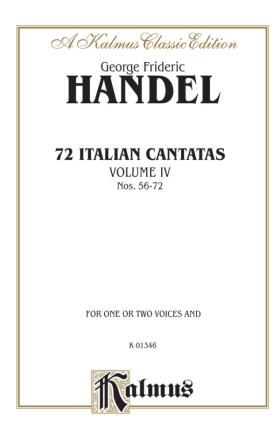 72 italian Cantatas vol.4 (no.56-72) for 1-2 voices and Bc study score