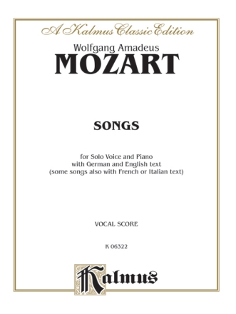 Mozart Songs                   V  Kalmus Classic Series