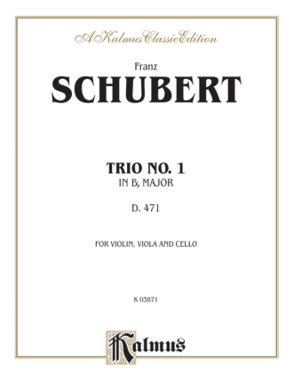Schubert Trio B Flat           3  Kalmus Classic Series