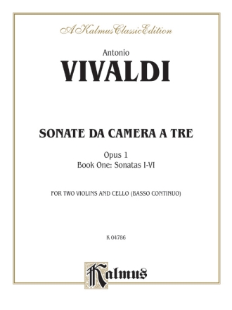 Sonata da camera � tre op.1 vol.1 (nos.1-6) for 2 violins and cello (bc) score and parts