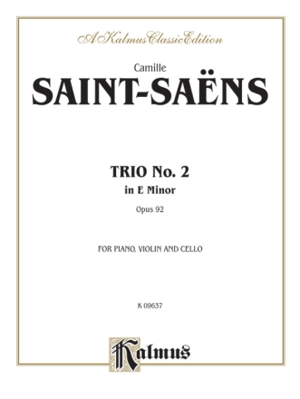 Saint Saens Trio No 2 Op 92 Pian  Kalmus Classic Series