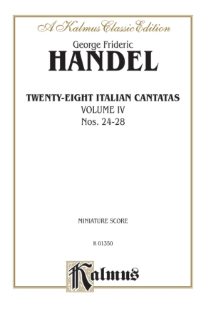 28 italian Cantatas vol.4 (no.24-28) for 1-3 voices and instruments study score