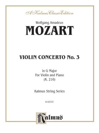 Mozart Violin Conc.No.3,K216   V  Kalmus Classic Series