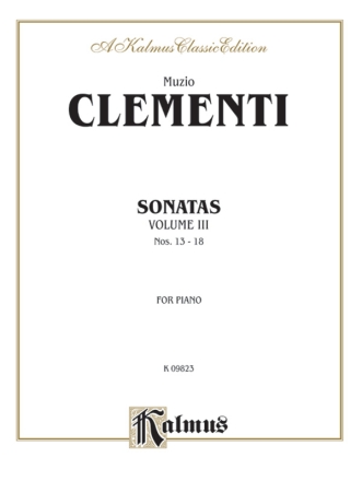 Clementi Piano Sonatas Vol 3  Kalmus Classic Series