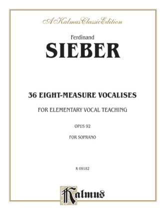 36 Eight-Measure Vocalises op.92 for soprano and piano