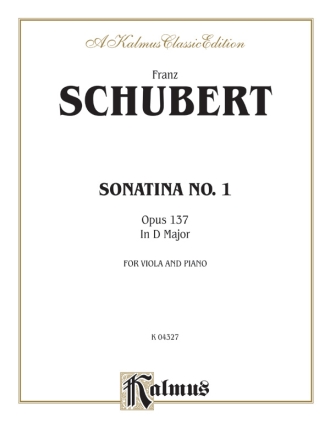 Schubert Sonatina No.1 Viola  Kalmus Classic Series
